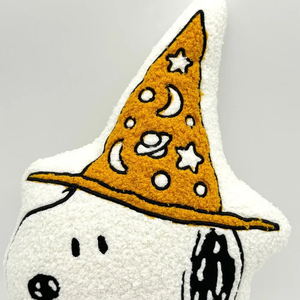 Peanuts Snoopy Shaped Sherpa Pillow Halloween Witch Wizard Hat NEW